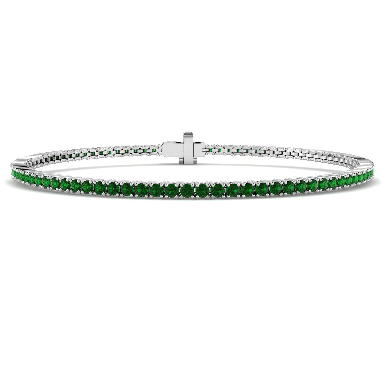 Emerald Bracelet in 9K White Gold