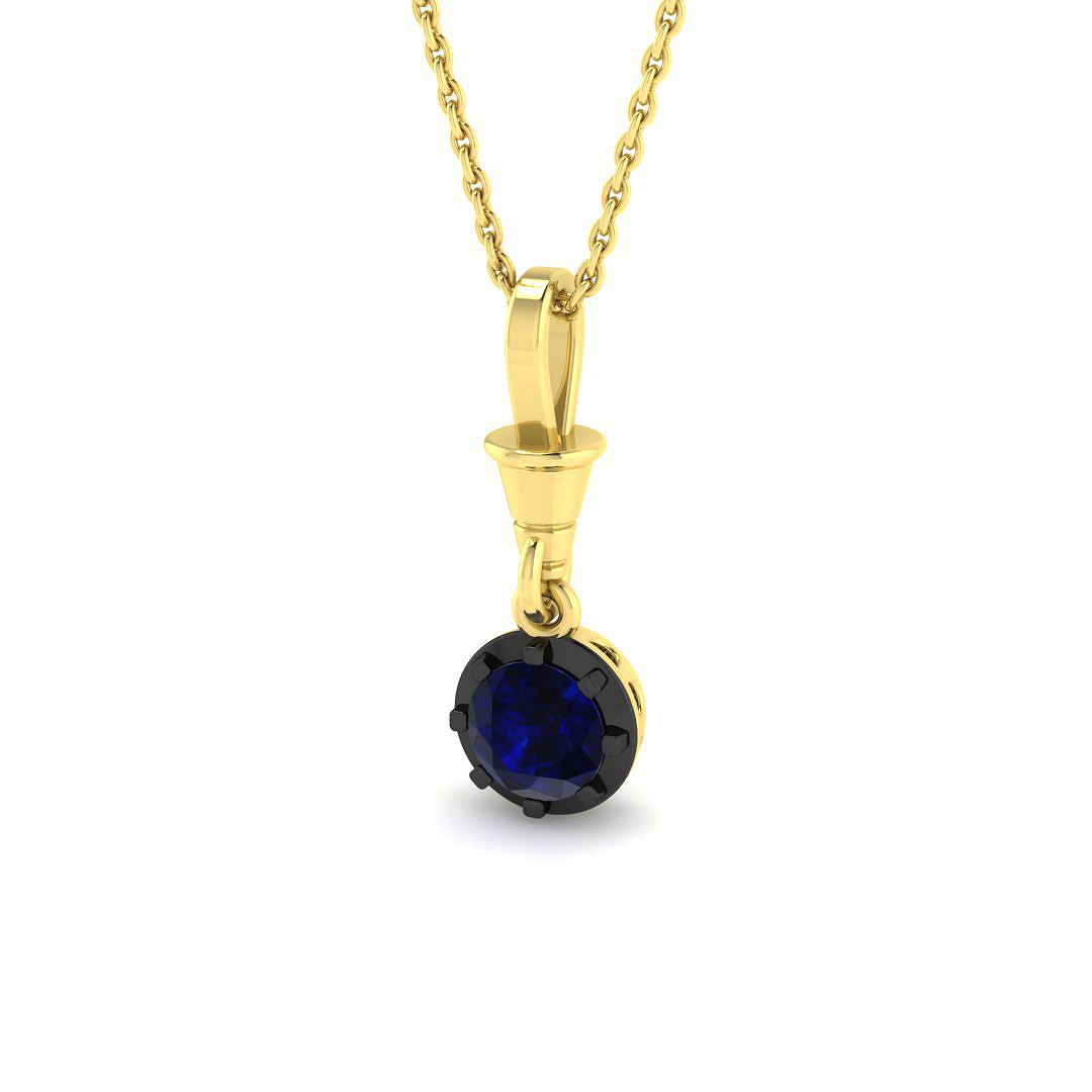 Blue Sapphire Pendant in 9K Yellow Gold