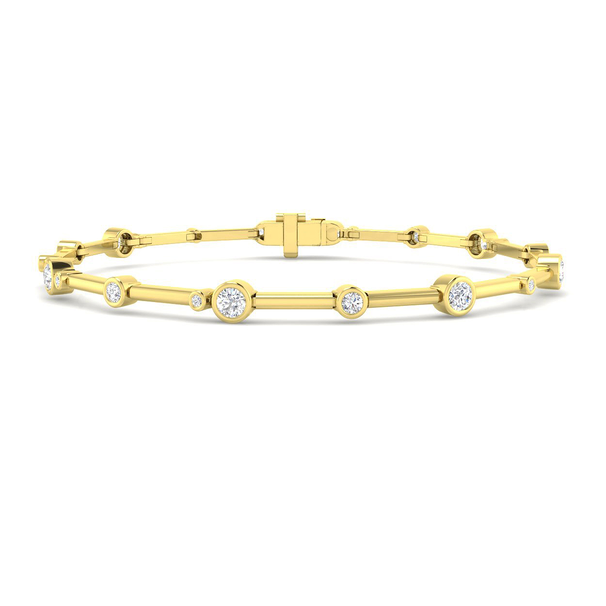 0.94ct Lab-Grown Diamond Spectacle & Solitaire Bracelet in 9K Yellow Gold