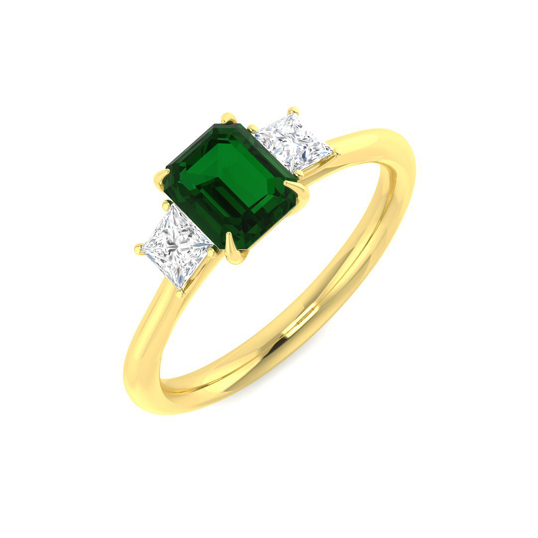 3 Stone Ring in 9K Yellow Gold