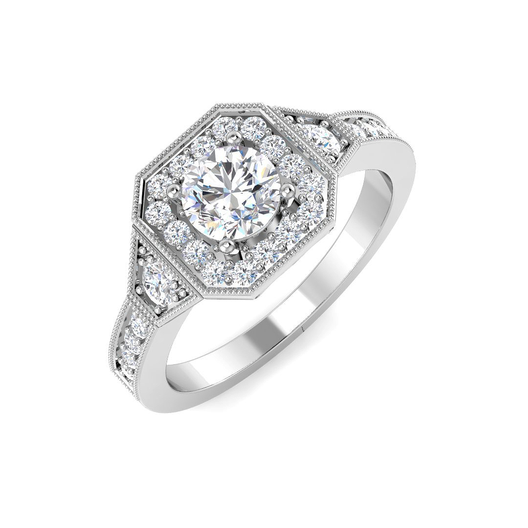 0.85ct Lab-Grown Diamond Rings Ring in 9K White Gold