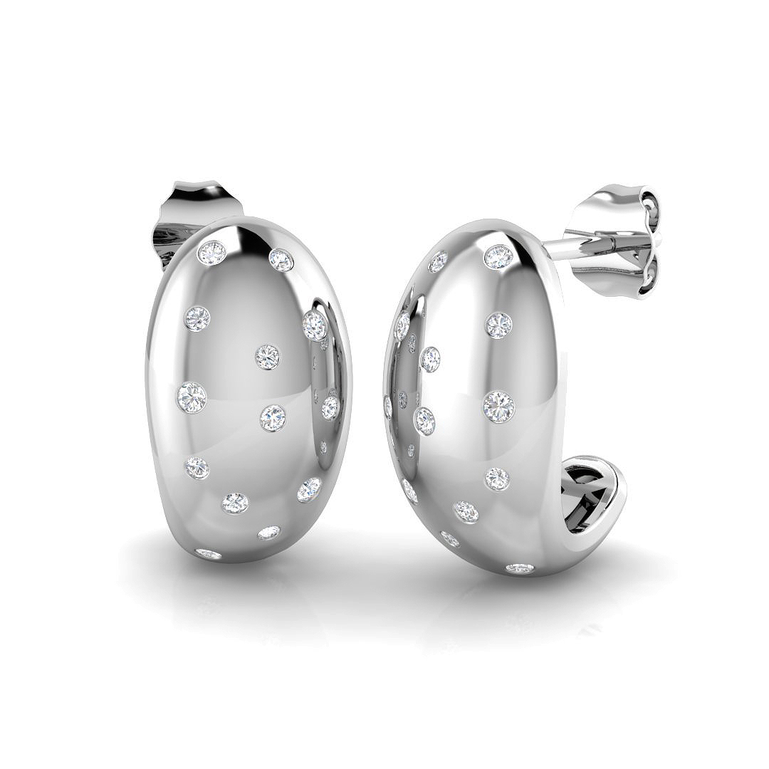 0.25ct Natural Diamond Fancy Earrings in 9K White Gold