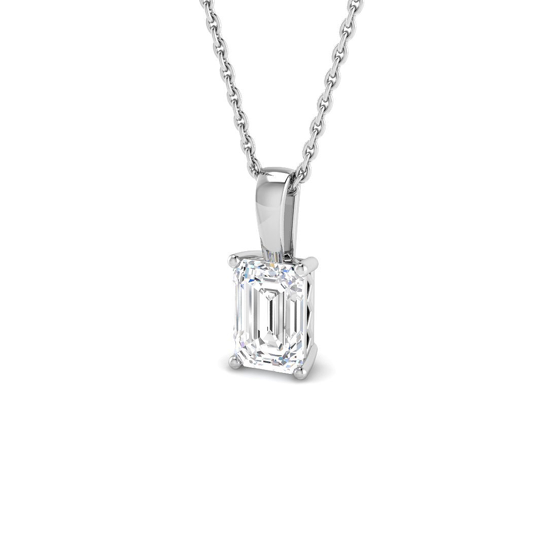 1.01ct Lab-Grown Diamond Solitaire Pendant in 9K White Gold