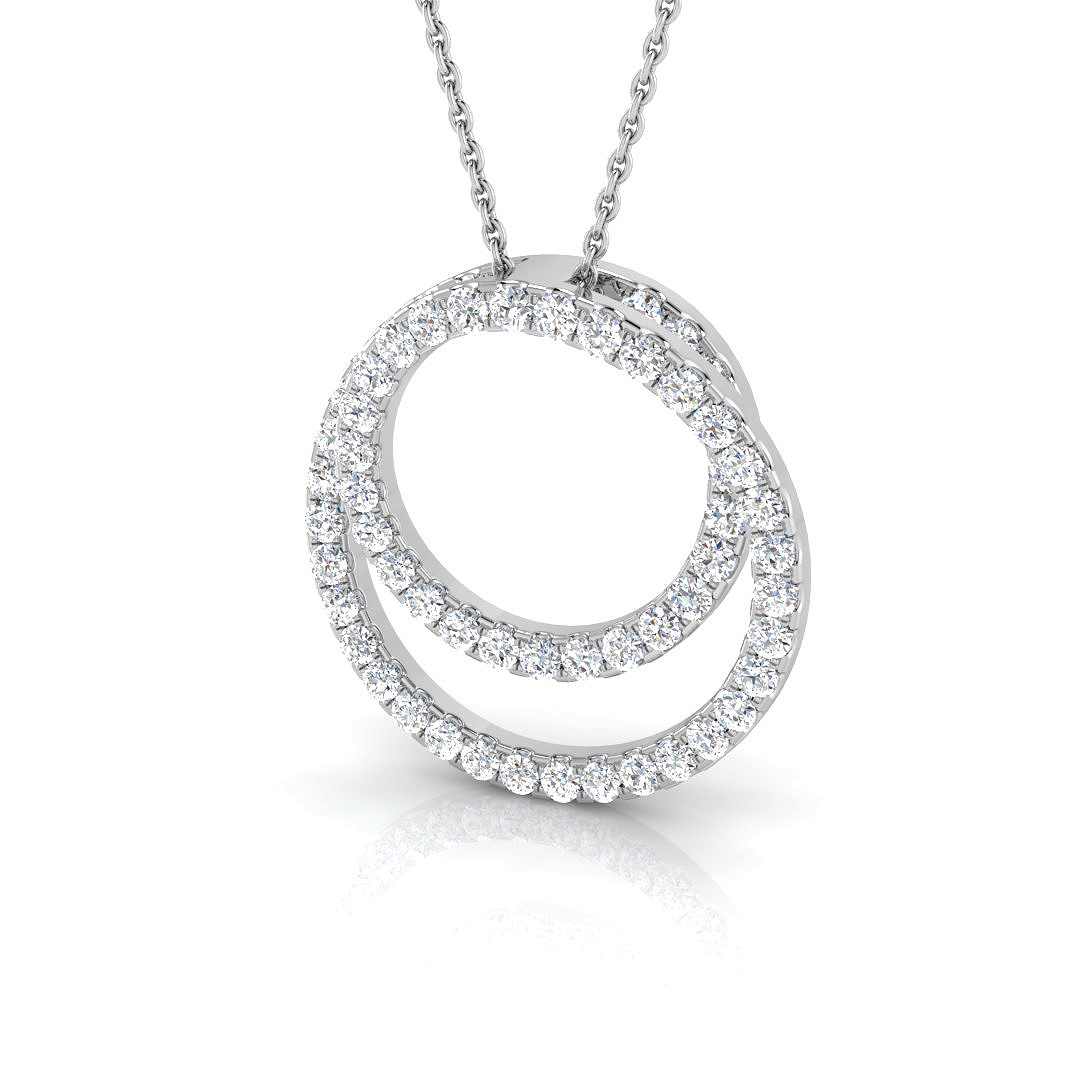 0.77ct Lab-Grown Diamond Circle of Life Pendant in 9K White Gold