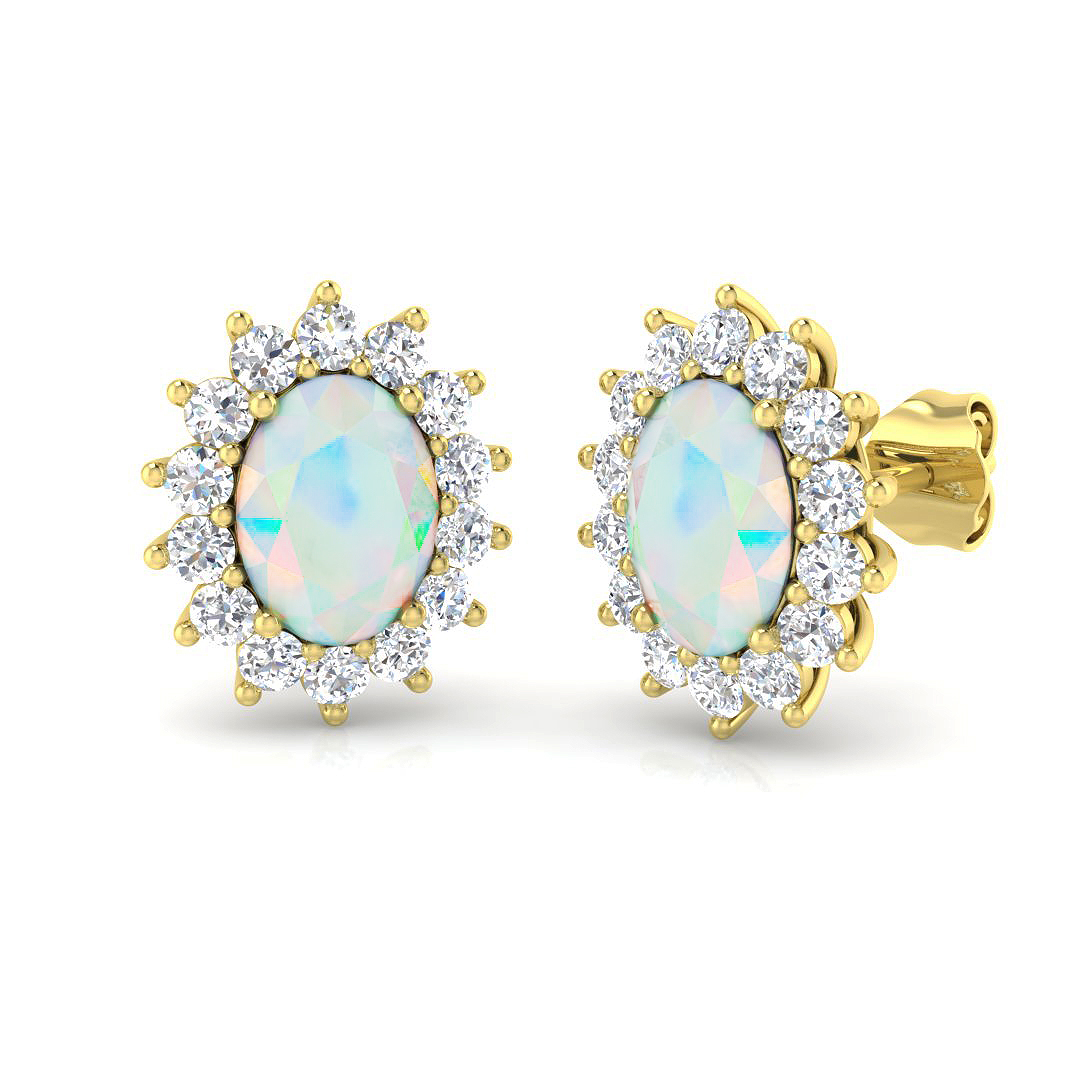 Opal Earrings in 9K Yellow Gold