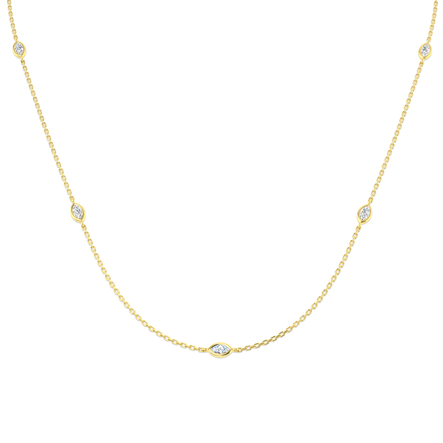 0.41ct Lab-Grown Diamond Spectacle Necklace in 9K Yellow Gold