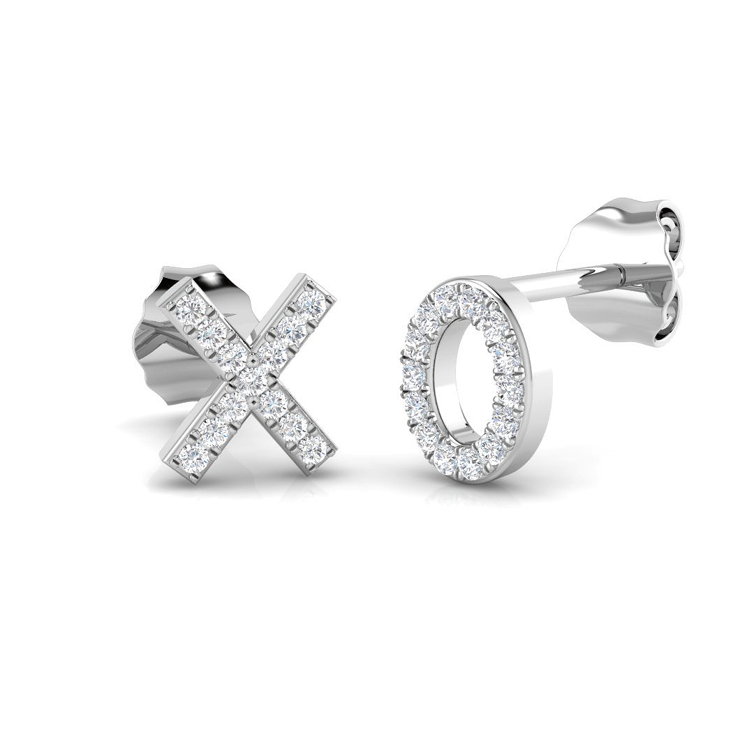 0.07ct Natural Diamond Shape Earrings in 9K White Gold