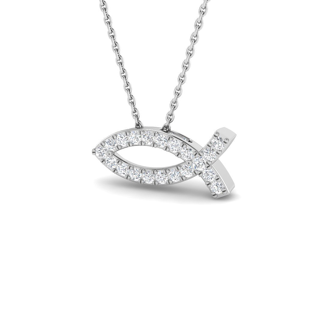 0.25ct Natural Diamond Shape Pendant in 9K White Gold