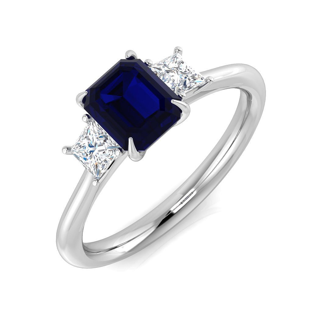 Blue Sapphire Ring in Platinum Platinum