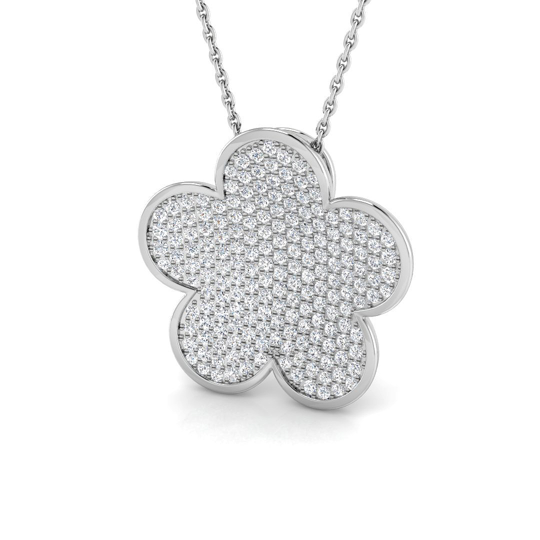 0.70ct Natural Diamond Shape Pendant in 18K White Gold