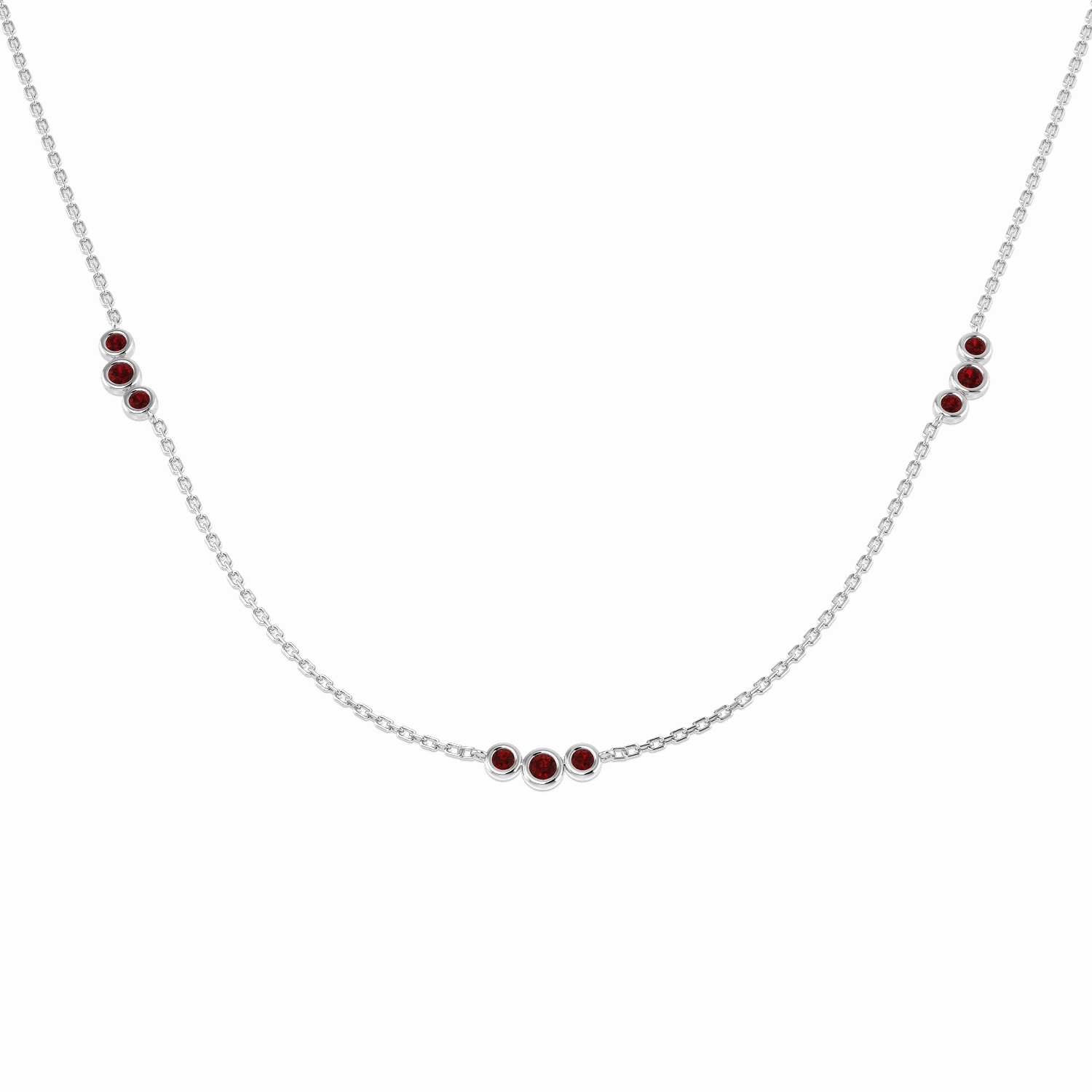 Ruby Necklace in 9K White Gold