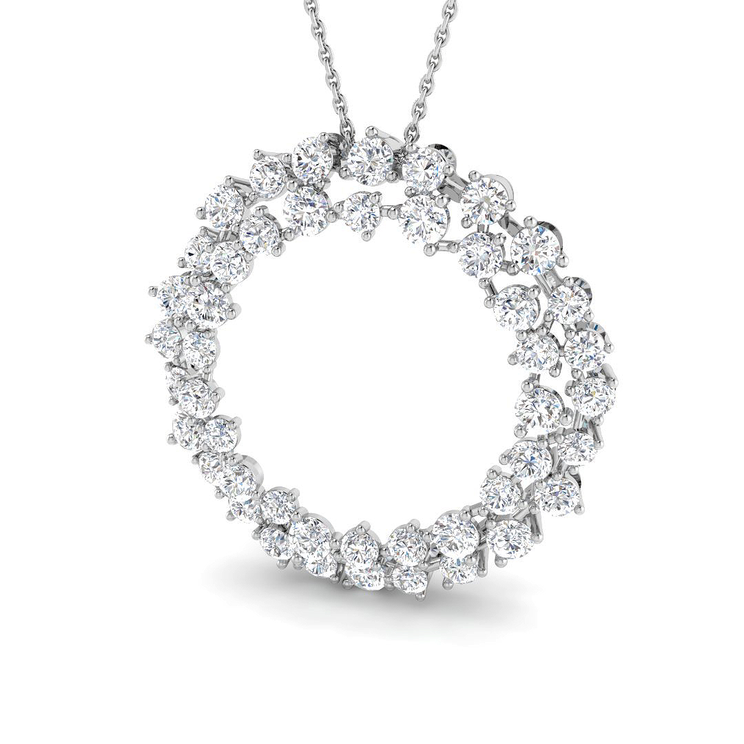 3.06ct Lab-Grown Diamond Circle of Life Pendant in 9K White Gold