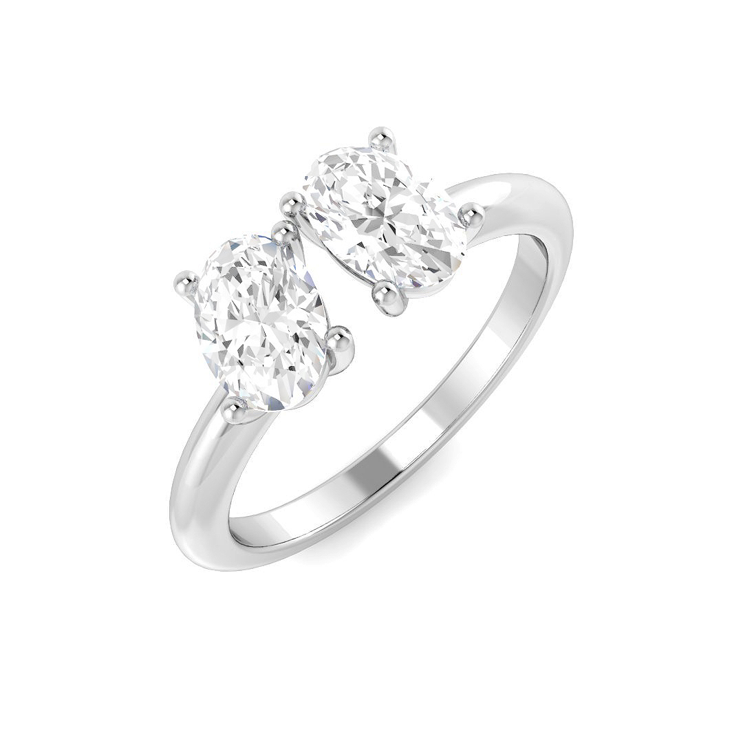 1.17ct Lab-Grown Diamond 2 Stone Ring in Platinum Platinum