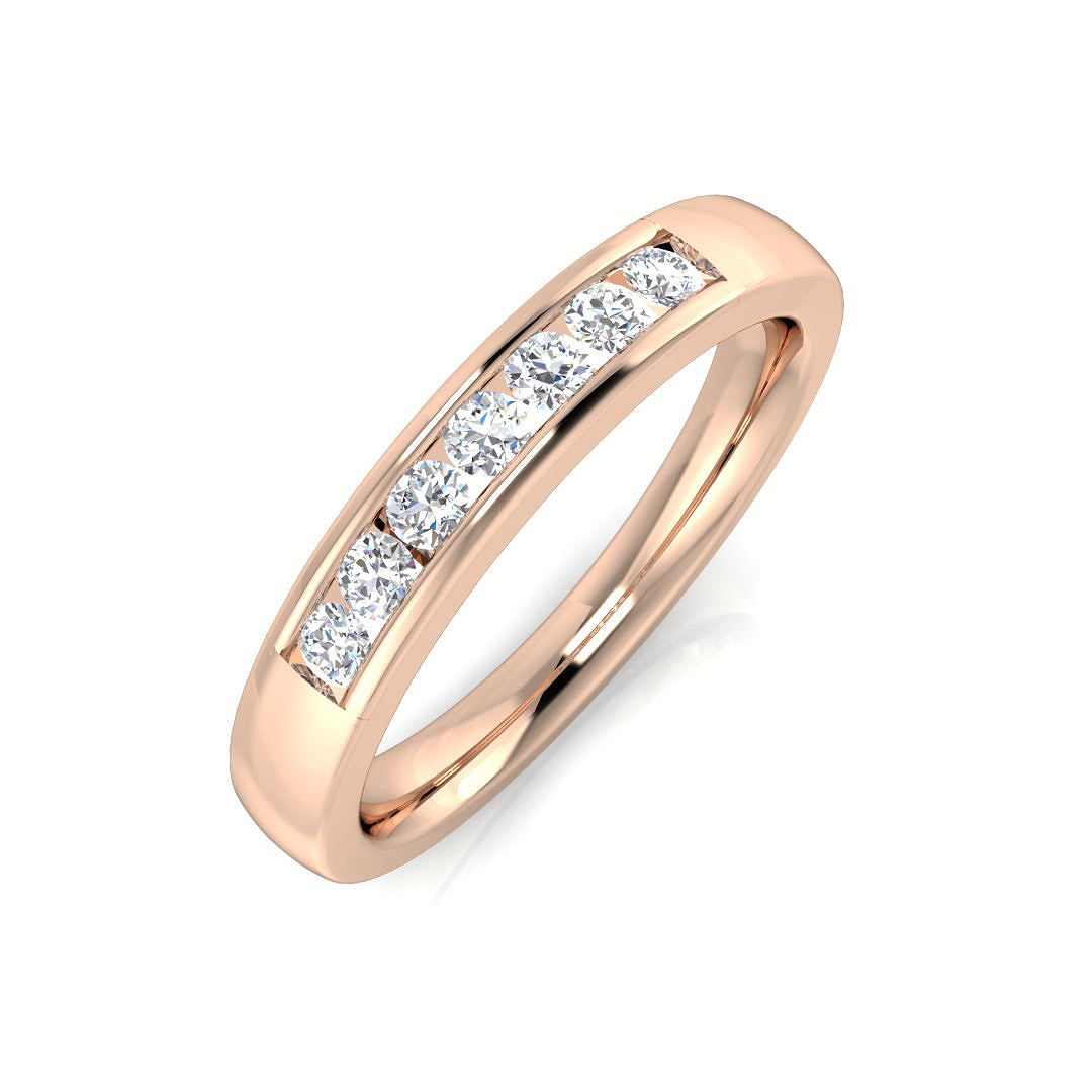 0.21ct Natural Diamond Half Eternity Ring in 9K Rose Gold