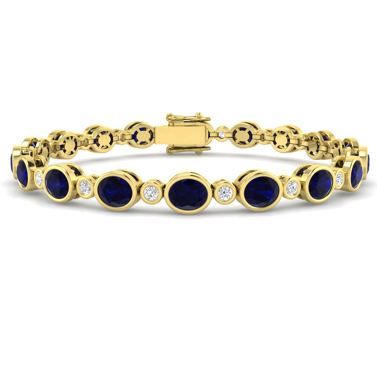 Blue Sapphire Bracelet in 18K Yellow Gold