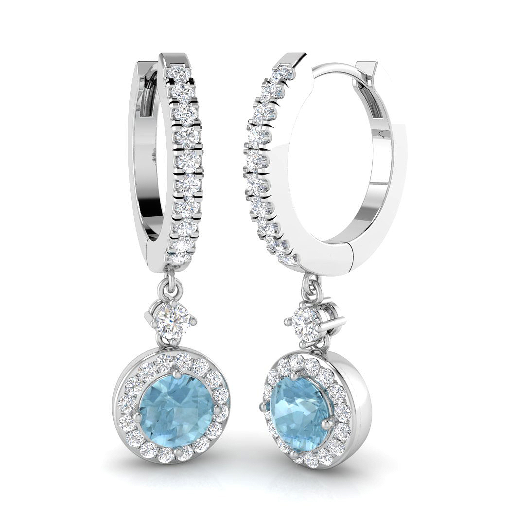 Aquamarine Earrings in 18K White Gold