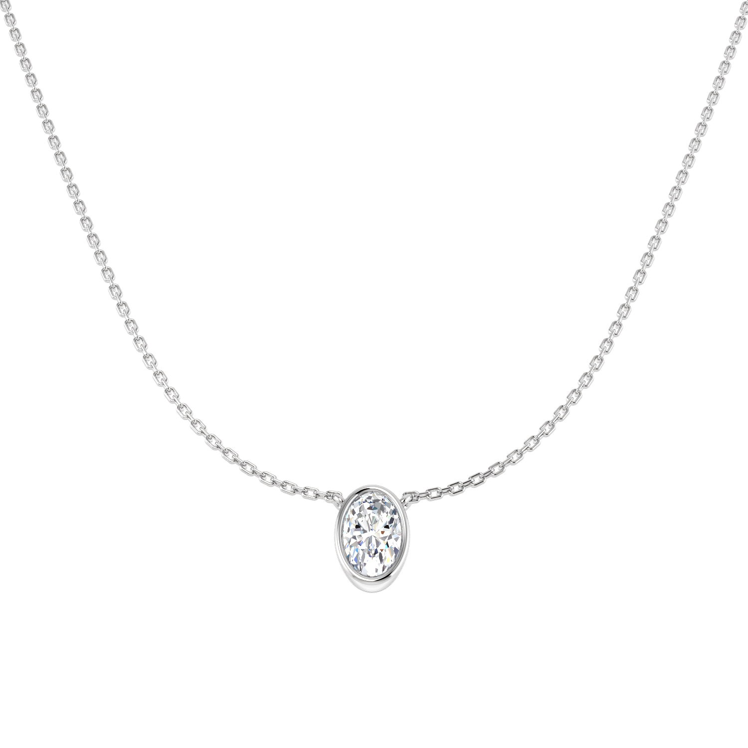 1.00ct Lab-Grown Diamond Solitaire Necklace in 9K White Gold