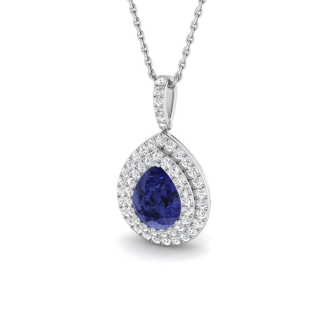 Tanzanite Pendant in 9K White Gold