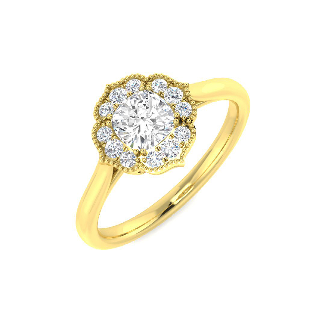 0.74ct Natural Diamond Rings Ring in 9K Yellow Gold