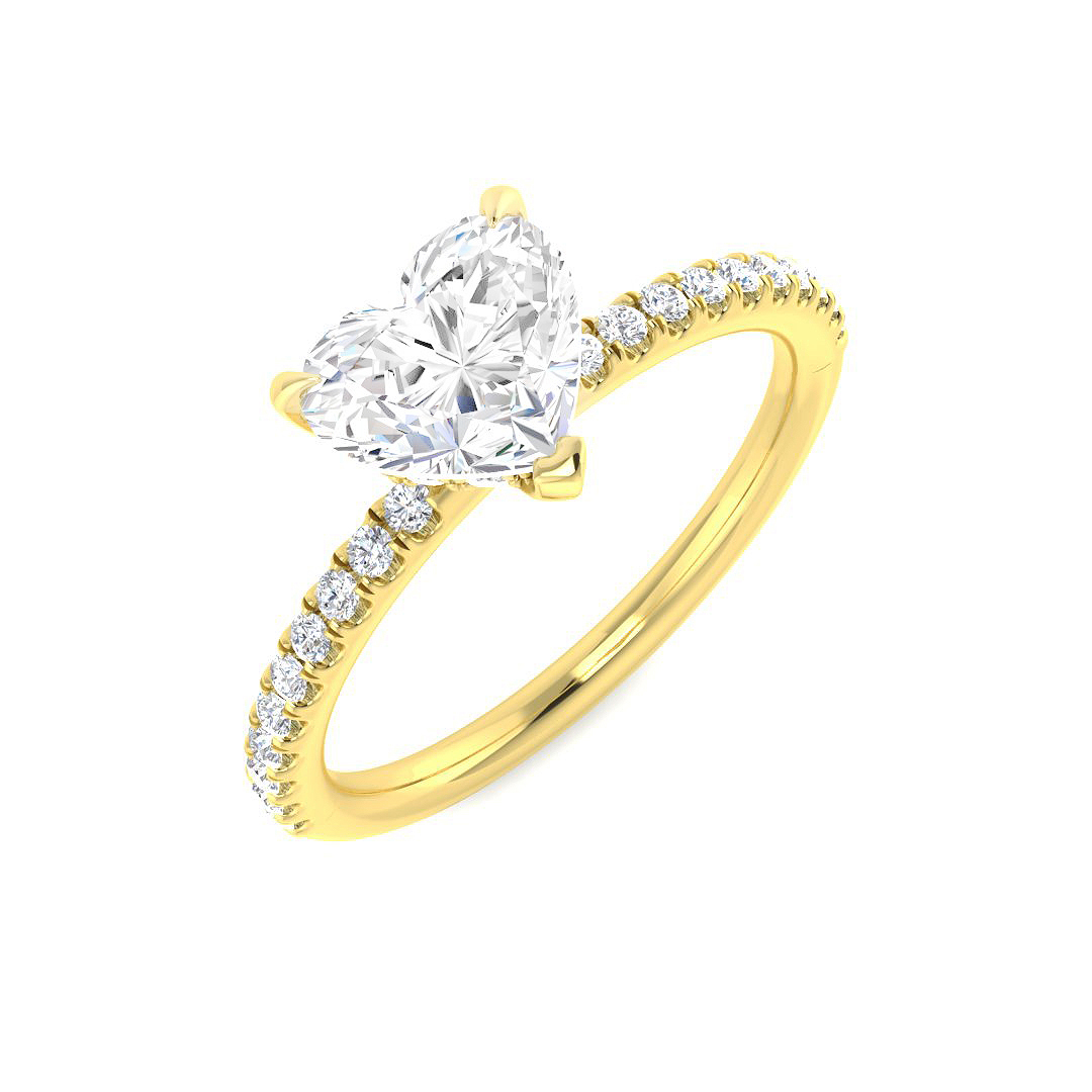 1.27ct Lab-Grown Diamond Engagement Rings Ring in 18K Yellow Gold