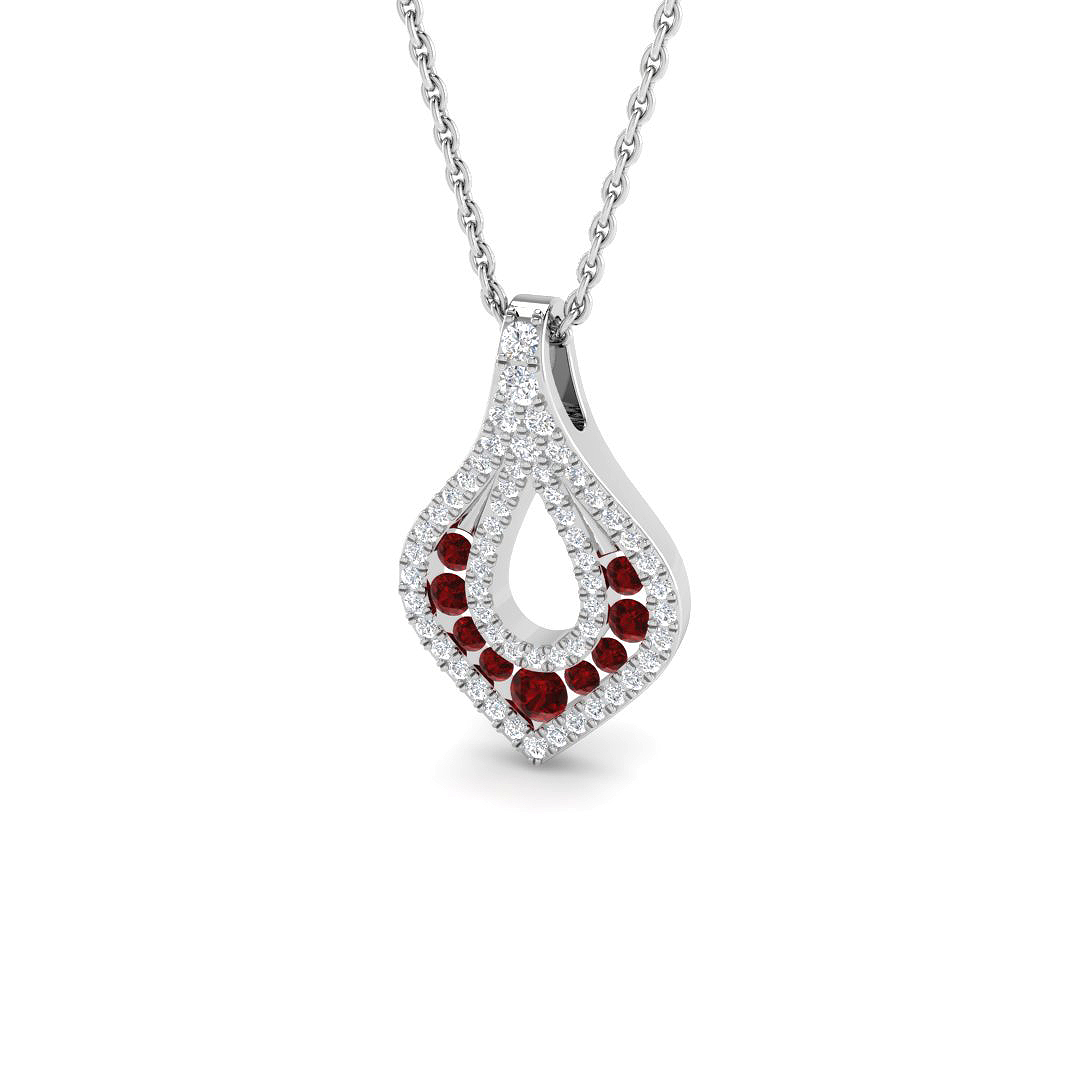 Fancy Pendant in 9K White Gold
