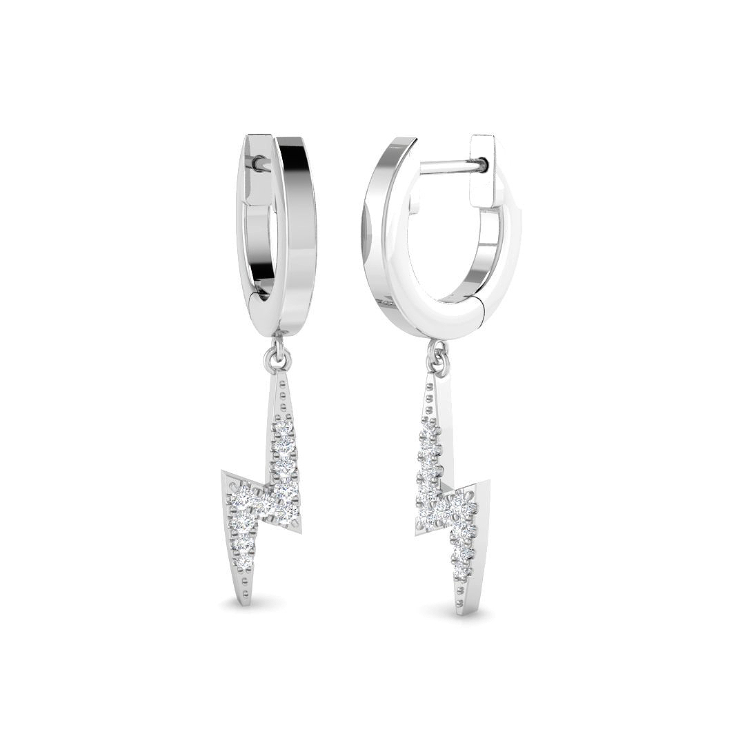 0.10ct Natural Diamond Drop & Trilogy Earrings in 9K White Gold
