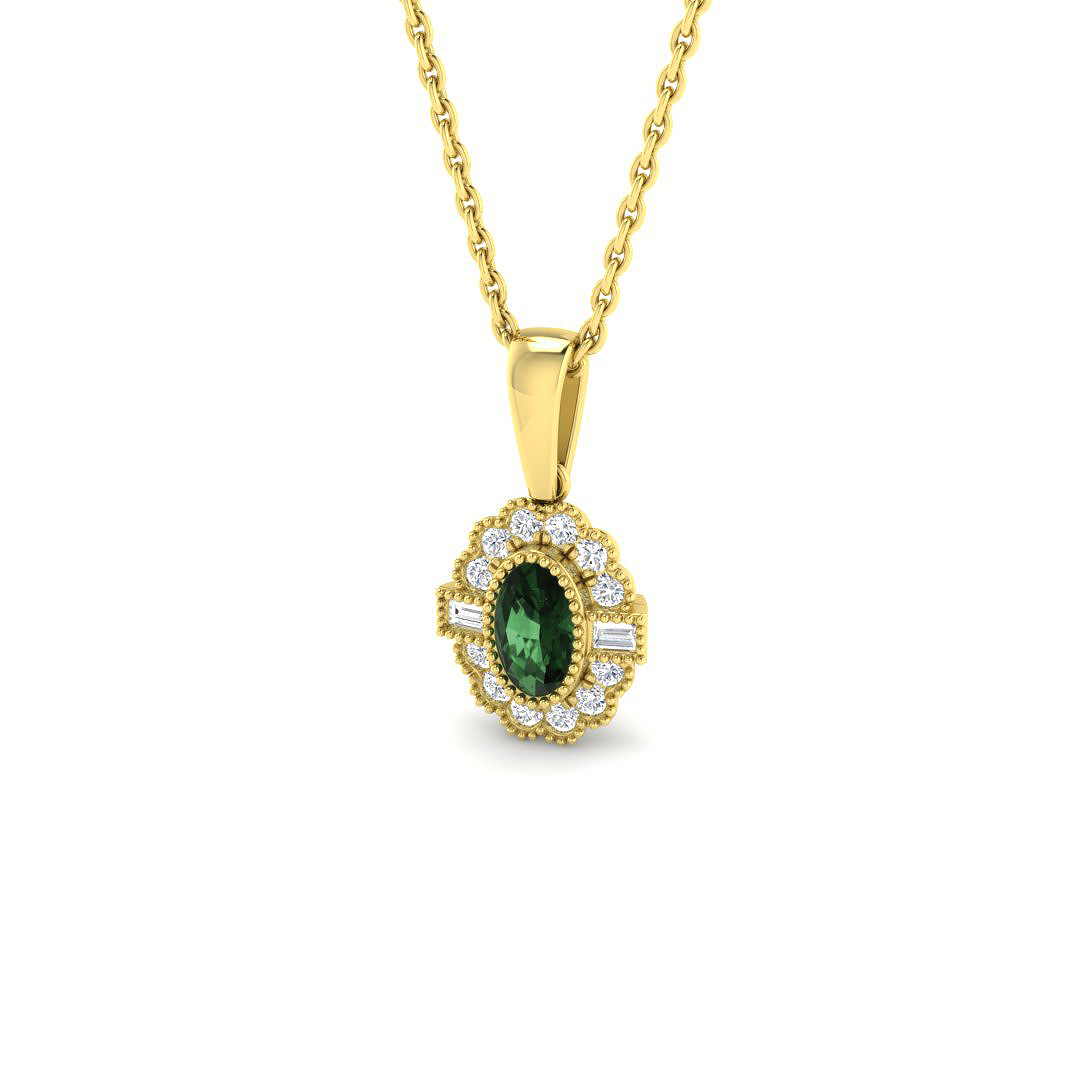 Multi Sapphire Pendant in 9K Yellow Gold
