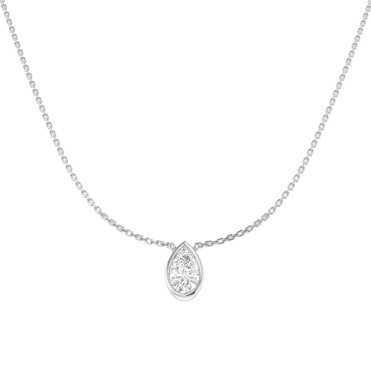 1.00ct Lab-Grown Diamond Solitaire Necklace in 9K White Gold
