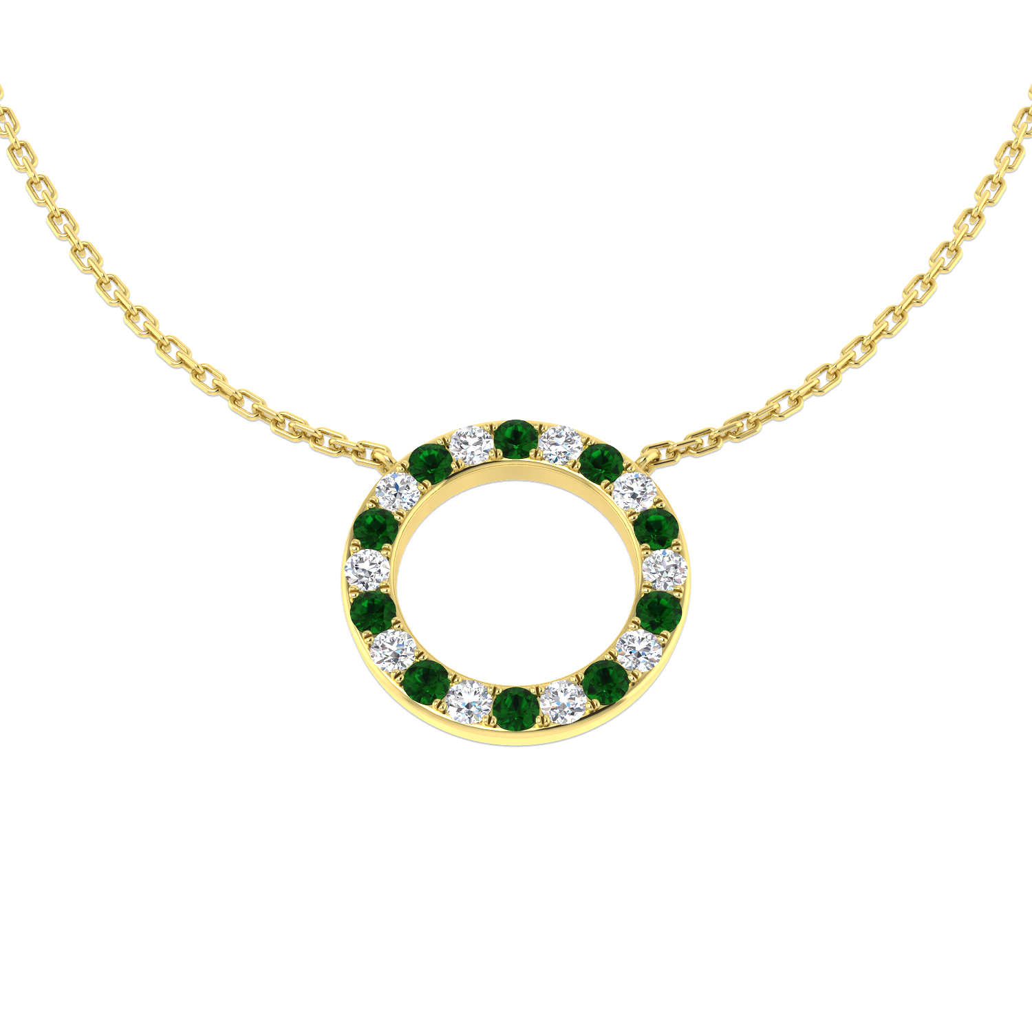 Emerald Necklace in 18K Yellow Gold