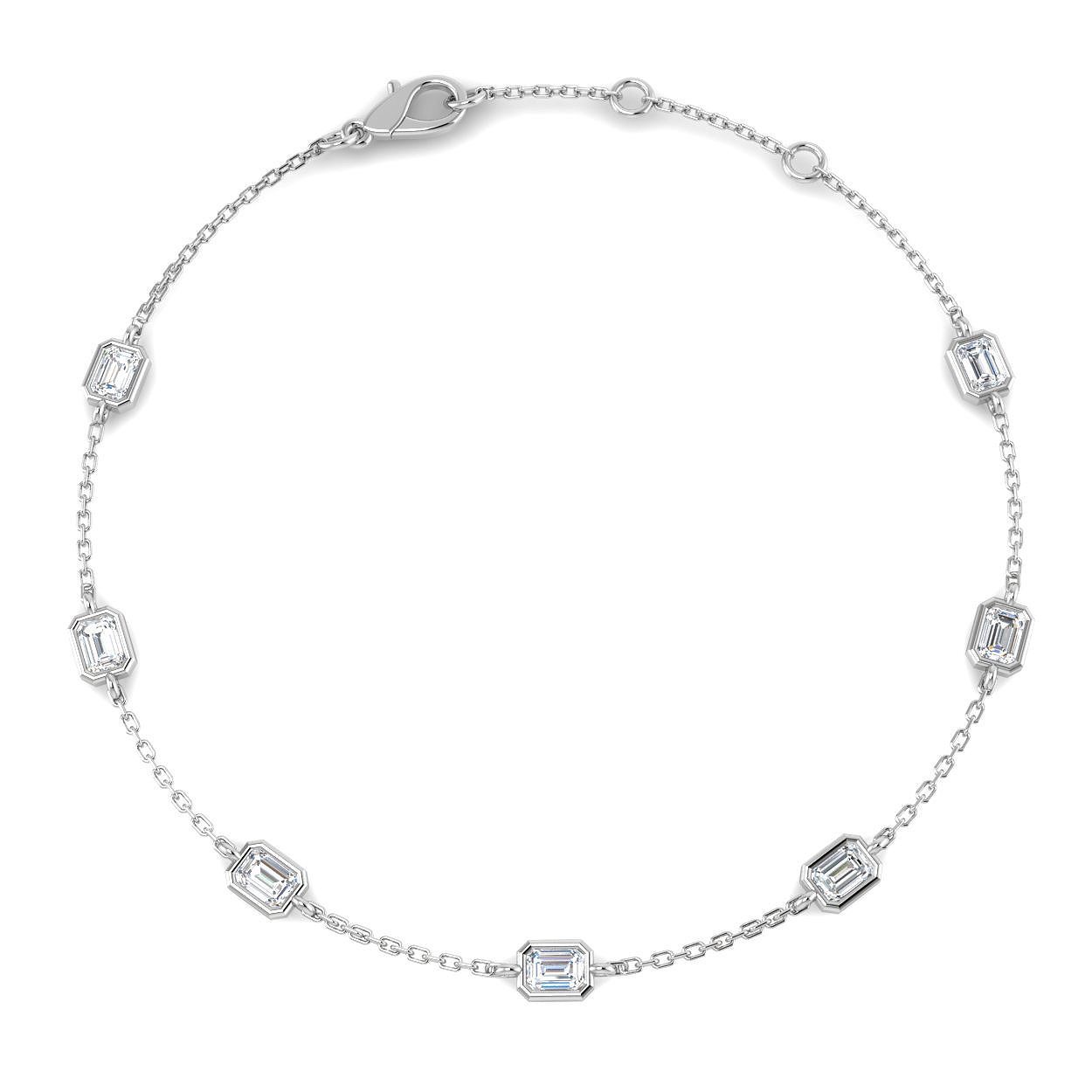 0.78ct Lab-Grown Diamond Spectacle & Solitaire Bracelet in 9K White Gold