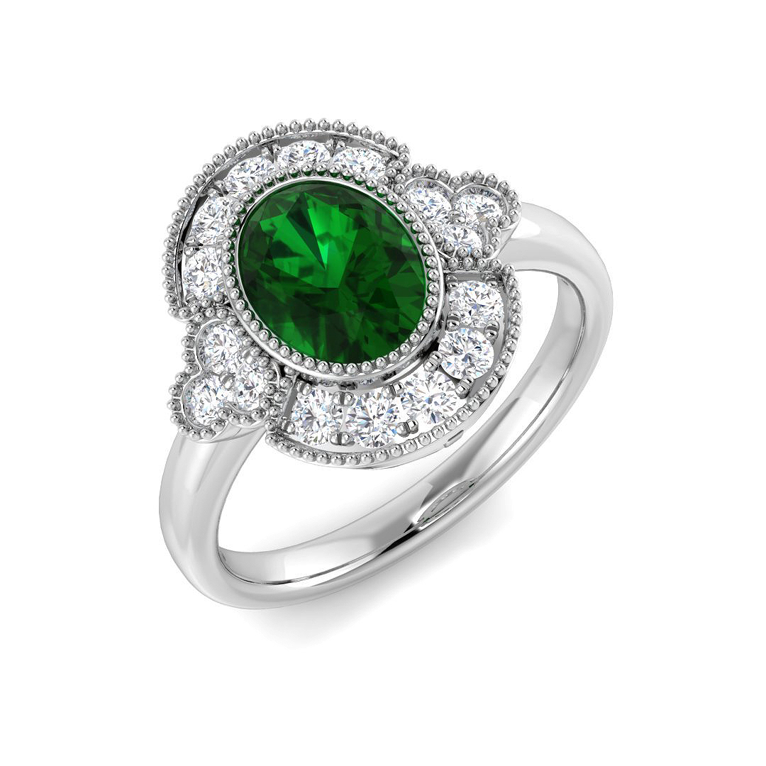 1.58ct Lab-Grown Diamond Vintage Ring in 9K White Gold
