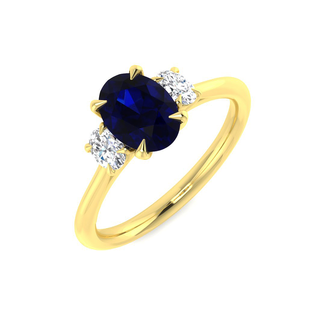 3 Stone Ring in 9K Yellow Gold