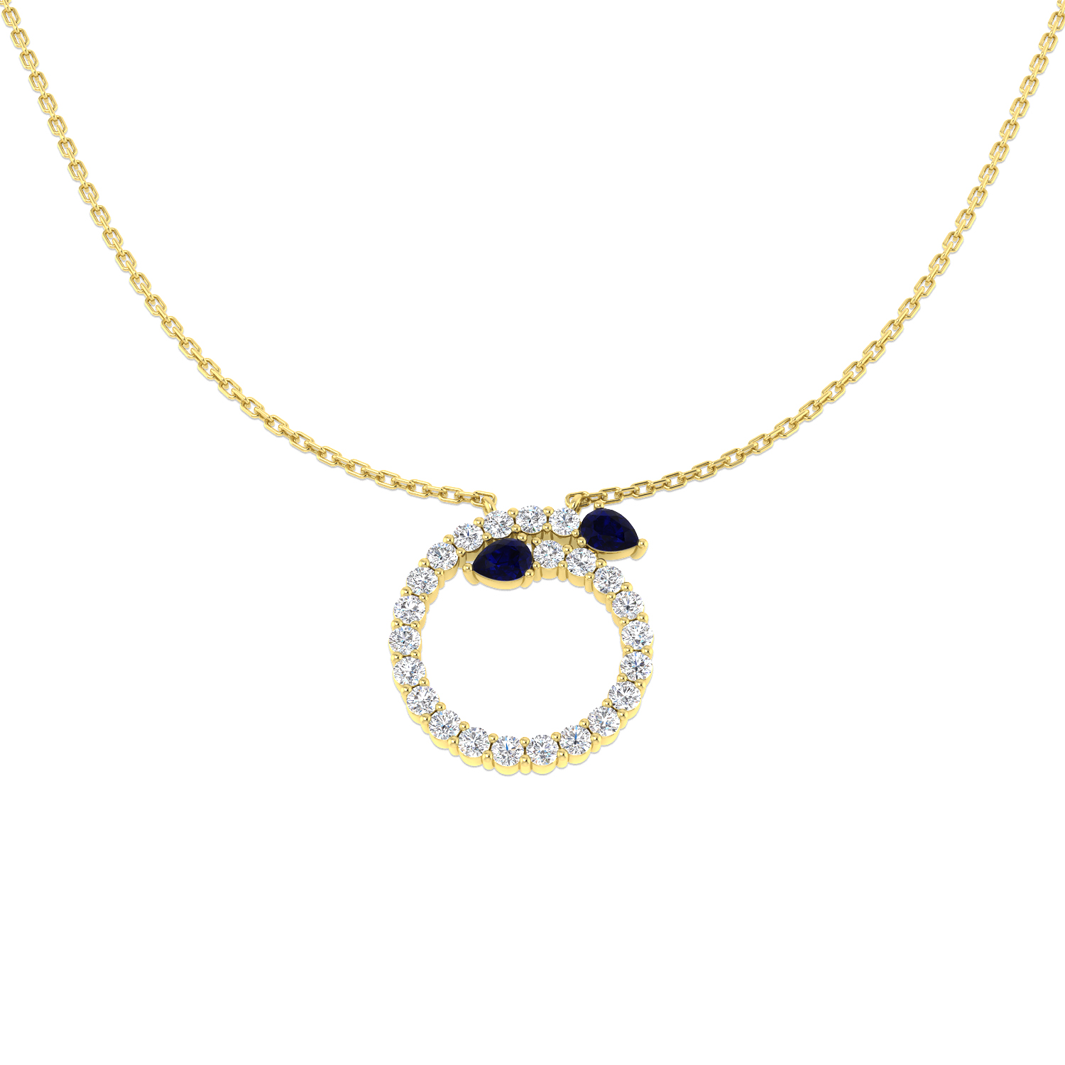 Blue Sapphire Necklace in 18K Yellow Gold