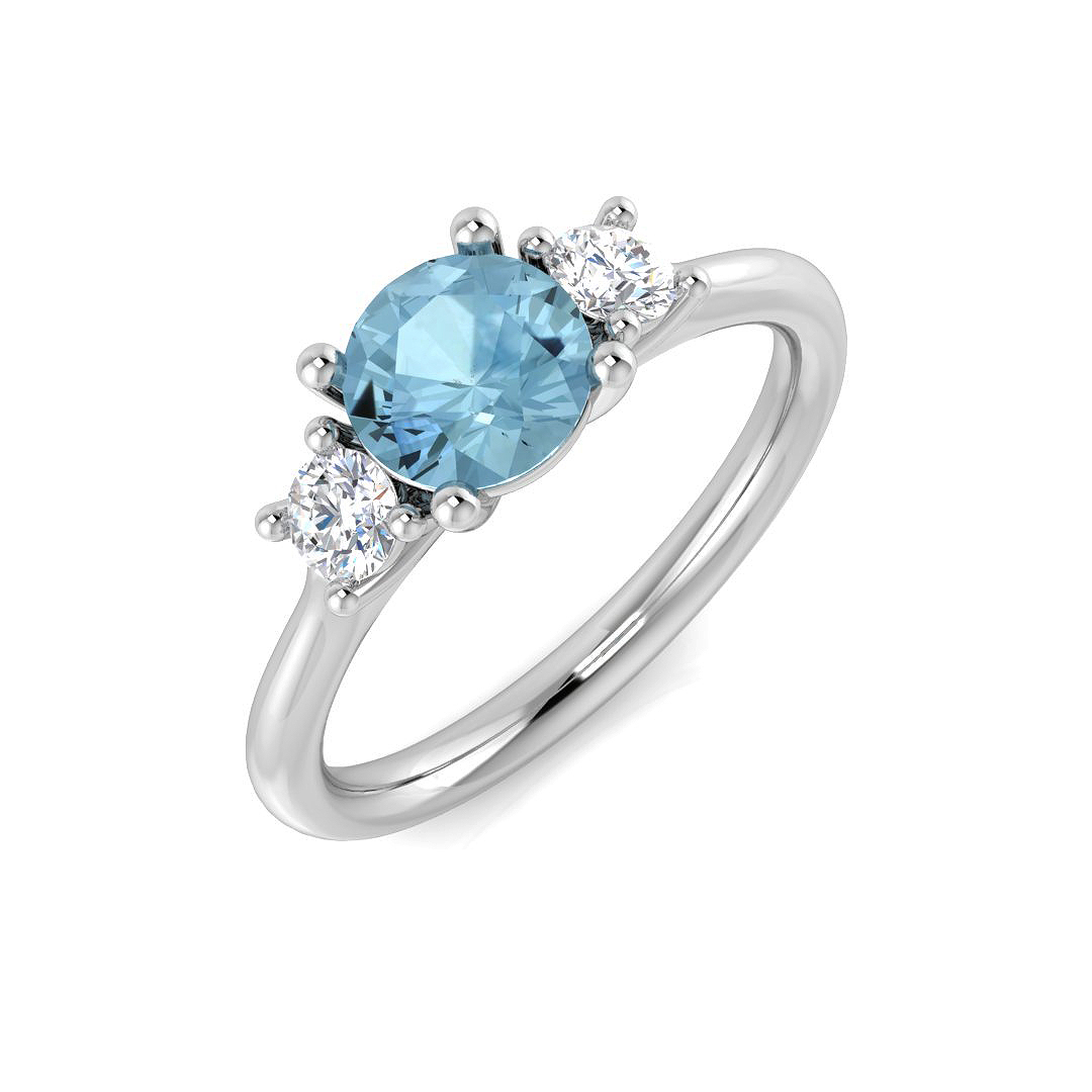 Aquamarine Ring in 9K White Gold