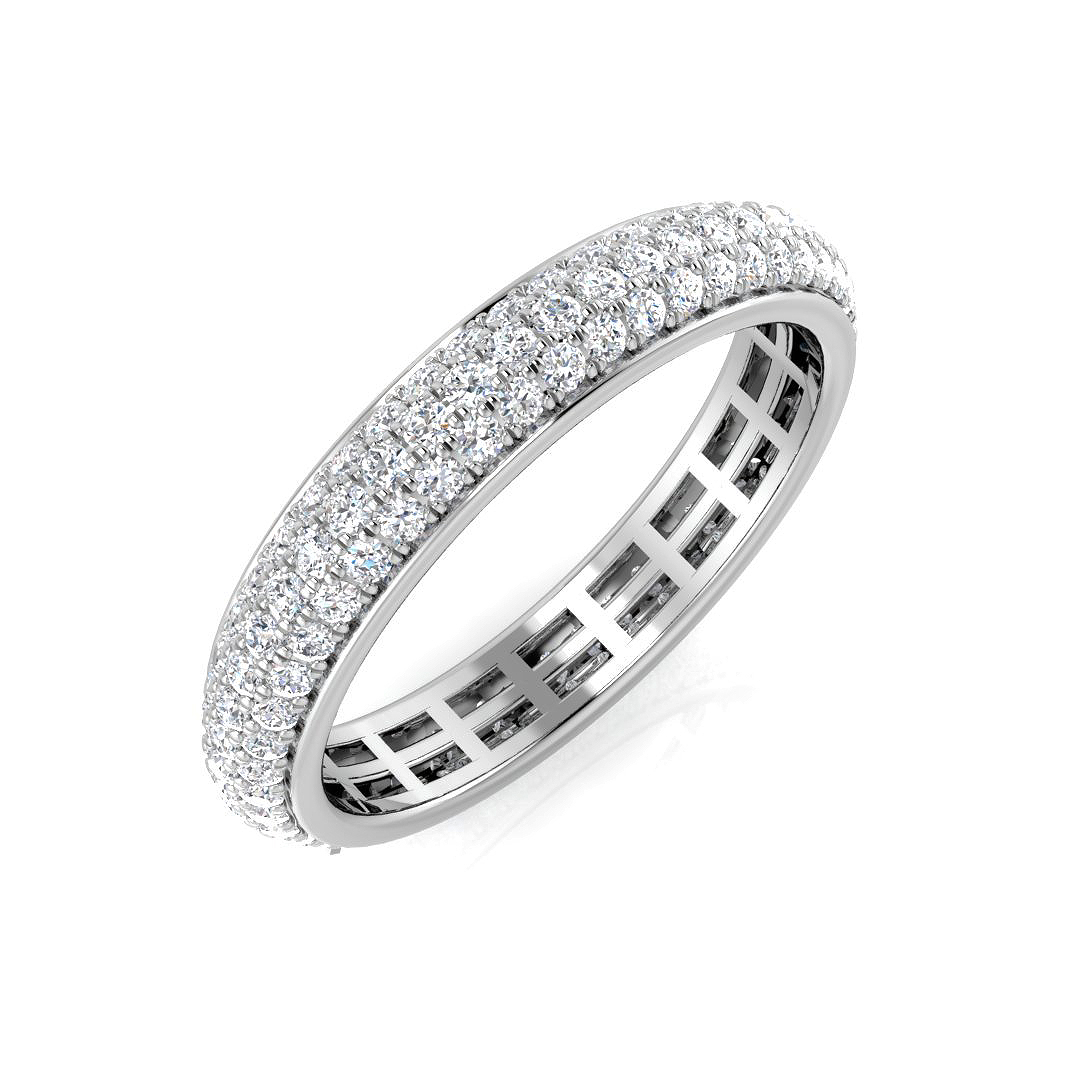 1.00ct Natural Diamond Full Eternity Ring in 18K White Gold