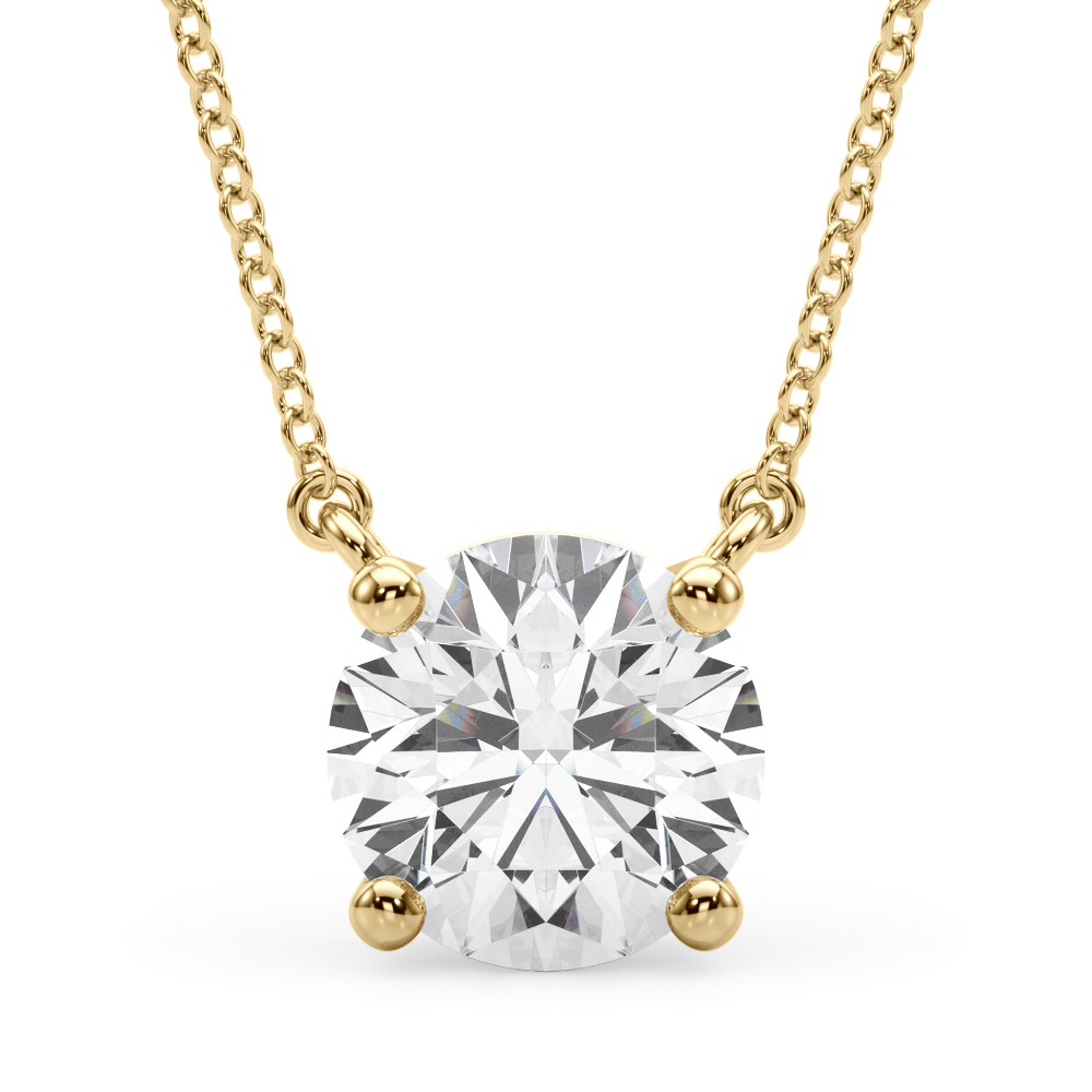1 Ct Natural Diamond Round Cut Roheis  Necklaces in 18K White Gold