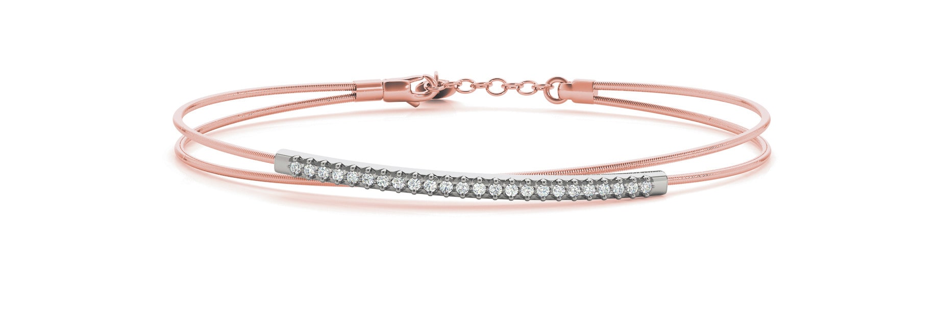0.2 Ct Natural Round Cut Sherrilynn  Diamond Bangles Bracelets in 9K White Gold
