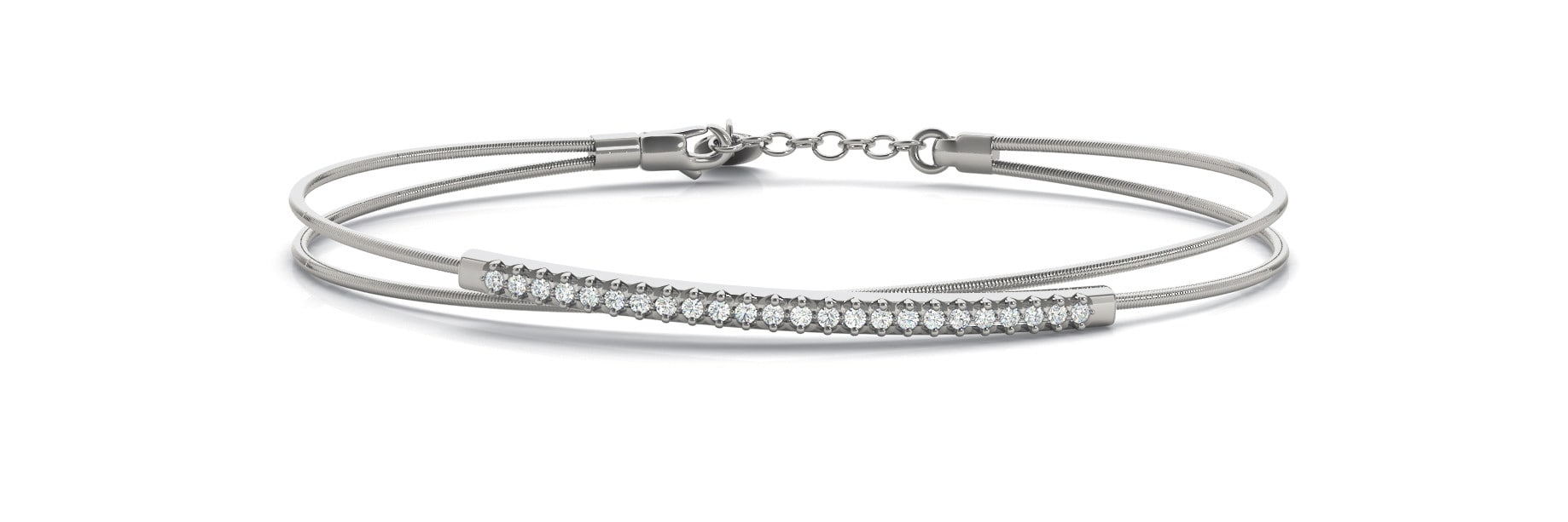 0.2 Ct Natural Round Cut Sherrilynn  Diamond Bangles Bracelets in 9K White Gold
