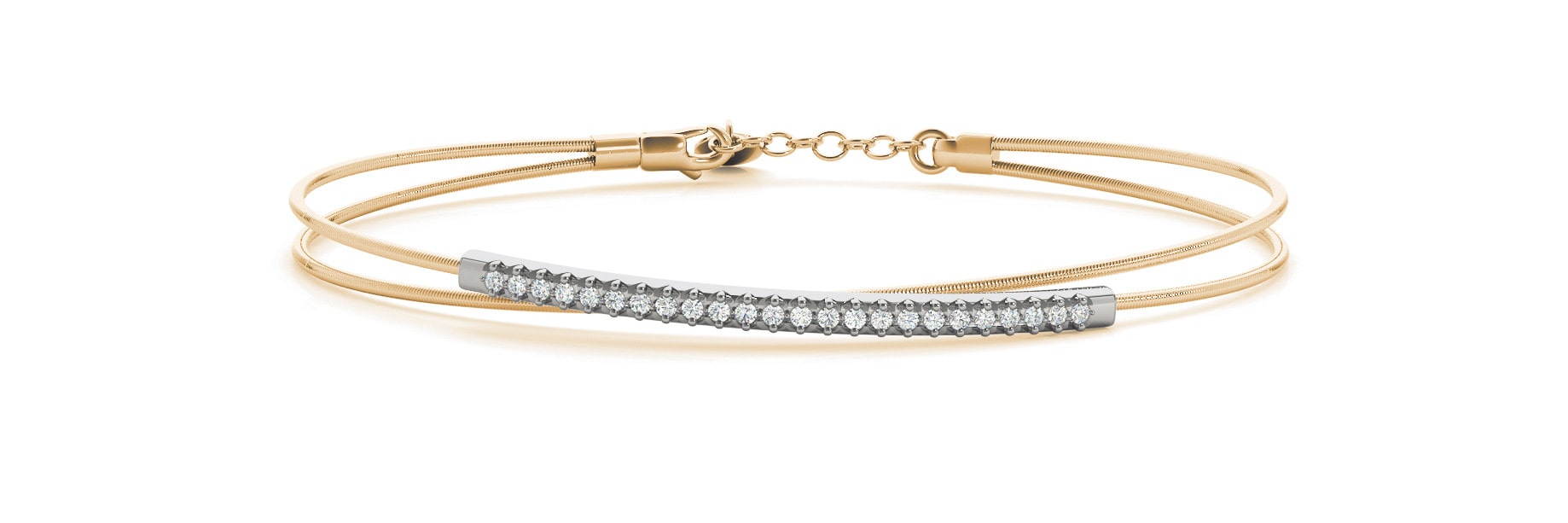 0.2 Ct Natural Round Cut Sherrilynn  Diamond Bangles Bracelets in 9K White Gold