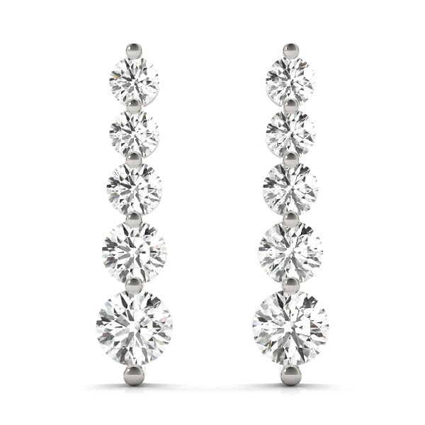 0.23 Ct Lab-Created Round Cut Lyneya  Journey Diamond Earrings in Silver 925