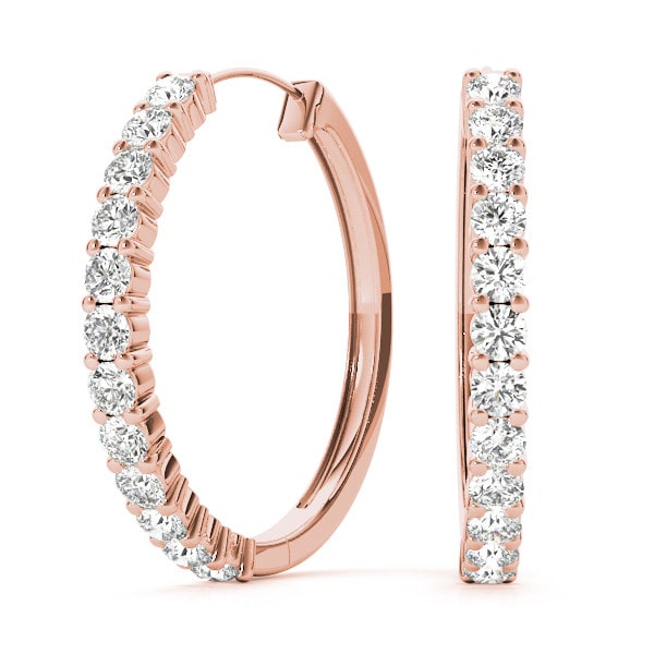 Kenia Natural Shared Prong  Diamond Earrings