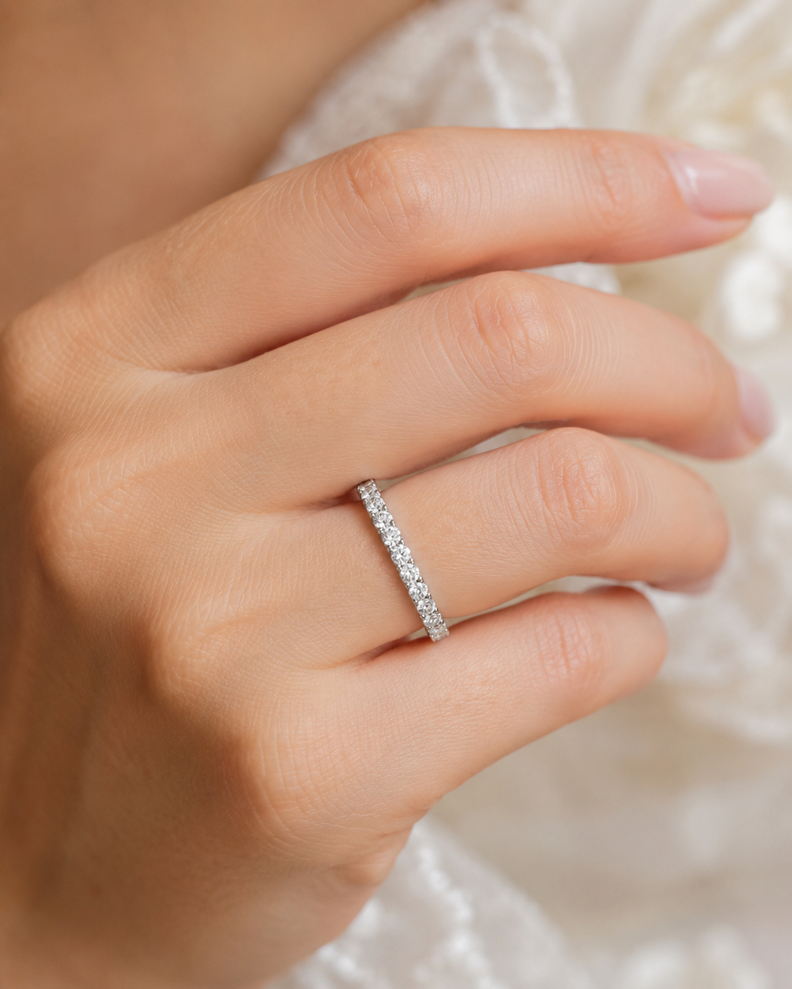 Zoya 0.40ct Round Cut Shared Prong Diamond Full Eternity Ring | Sunshine Diamonds