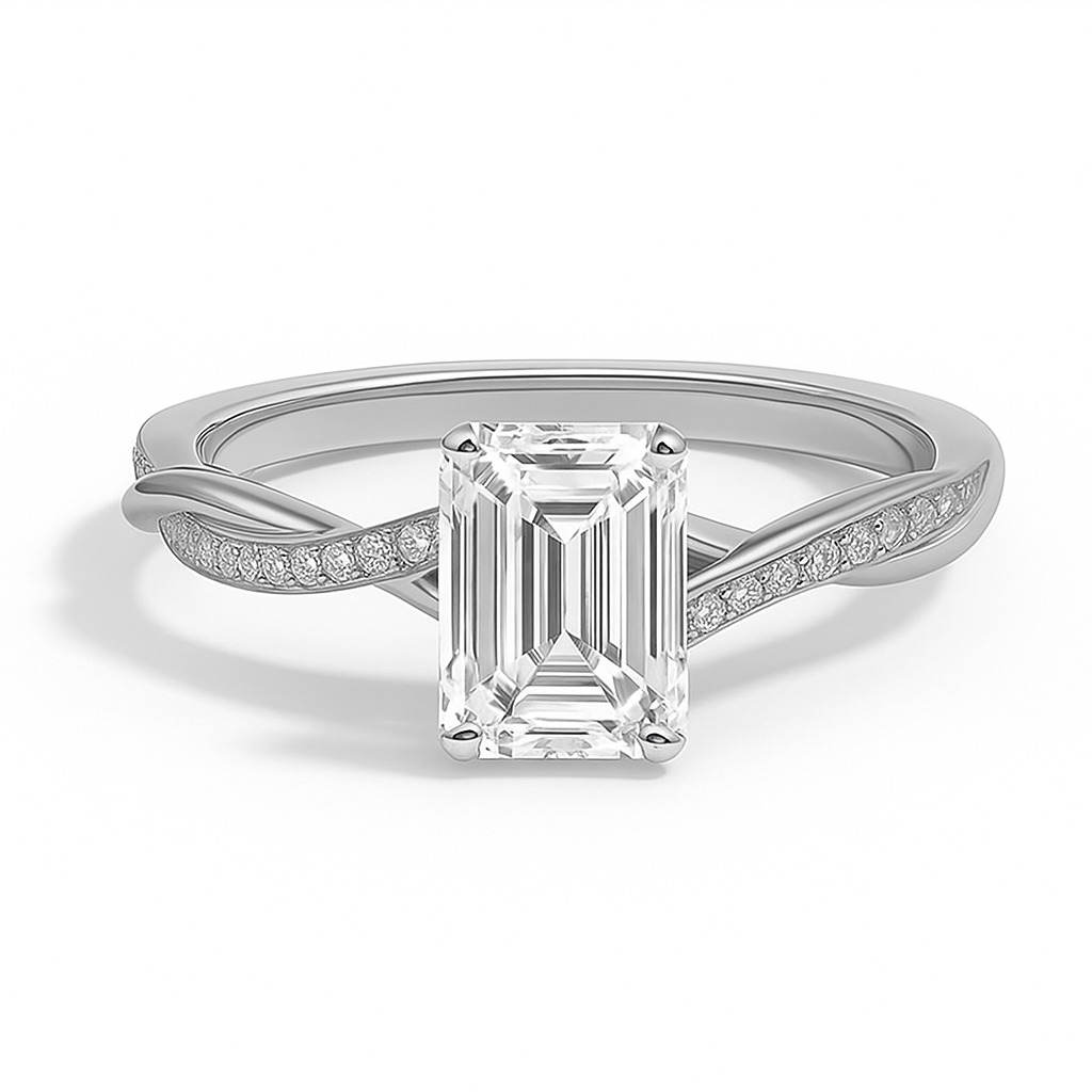 Jihya Lab Grown 4 Prong Side Stone Diamond Ring