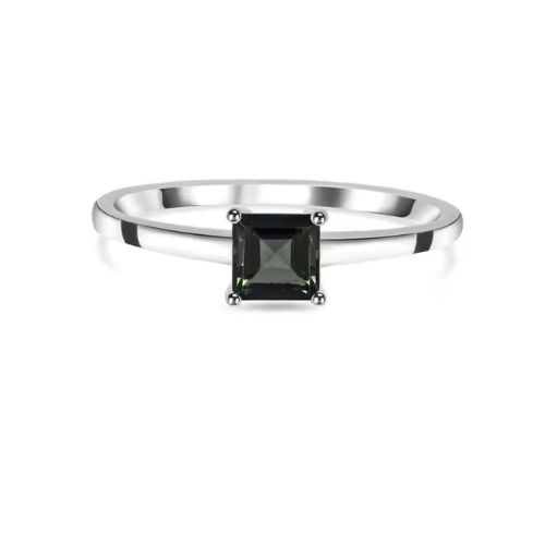 Fencya Platinum 4 Prong Black Diamond Engagement Ring