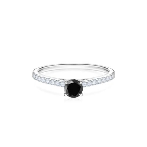 Fencilla Round cut 4 Prong  Black Diamond Engagement Ring