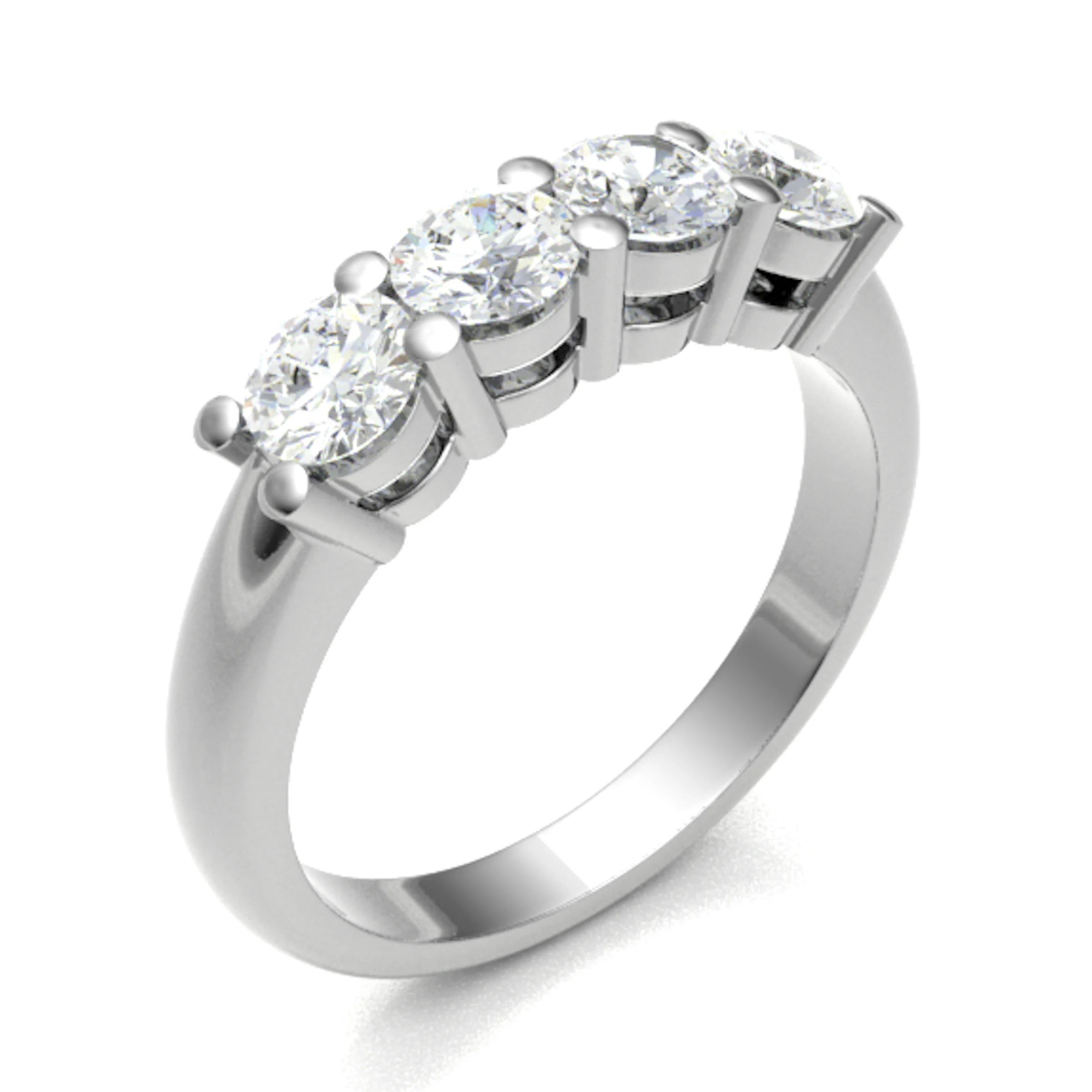0.4 Ct Lab-Created Round Cut Doro  Anniversary Diamond Rings in 9K White Gold