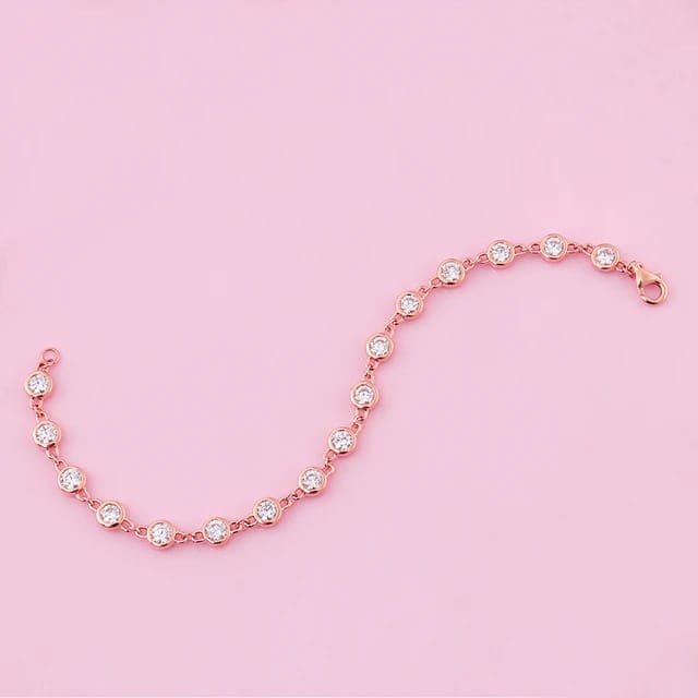 3 Ct Lab-Created Round Cut Sharlyne Diamond Tennis Bracelets in 18K White Gold