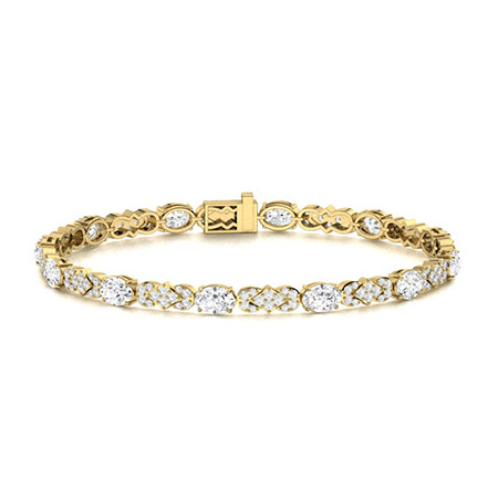 0.65 Ct Natural Diamond Round Cut Tifanie  Designer Bracelets in Silver 925