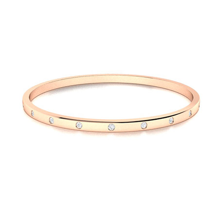 1.1 Ct Natural Round Cut Sheilaine  Diamond Bangles Bracelets in Silver 925