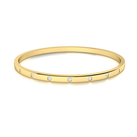 1.1 Ct Natural Round Cut Sheilaine  Diamond Bangles Bracelets in Silver 925